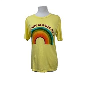 Life Clothing Co Womens Yellow Graphics T Shirt
